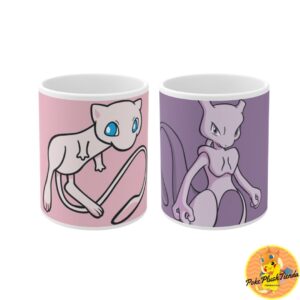 Set 2 tazas Pokémon legendarios Mew y Mewtwo
