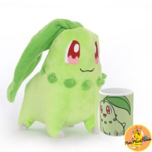 Promoción Chikorita Pokémon Peluche más taza