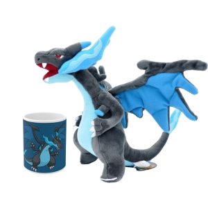Promoción Mega Charizard X Peluche más taza