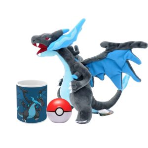 Promoción Mega Charizard X peluche más taza y pokebola