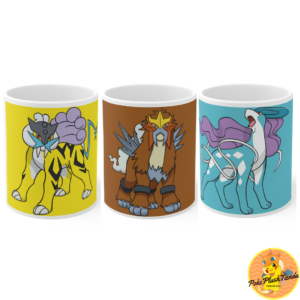 Pack 3 Tazas Pokémon Perros legendarios Raikou Entei Suicune