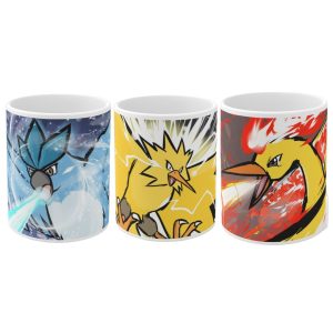 Pack 3 Tazas Pokémon Aves legendarias Articuno Zapdos Moltres