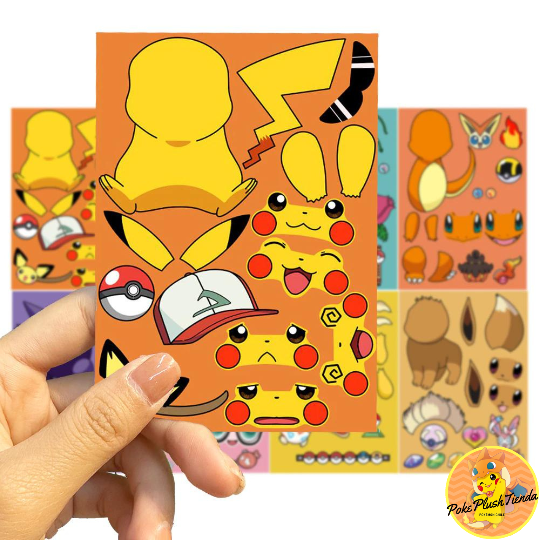 pegatinas pokemon ( 8 ) (tamaño 11.5 x 9) y 1 r - Compra venta en