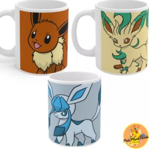 Pack 3 Tazas Eevee Glaceon Leafeon