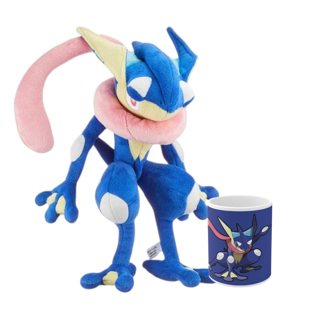 Promoción Peluche Greninja más taza