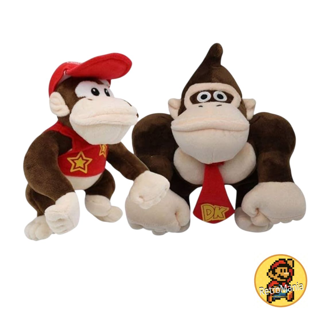 Set 2 peluches Diddy y Donkey Kong