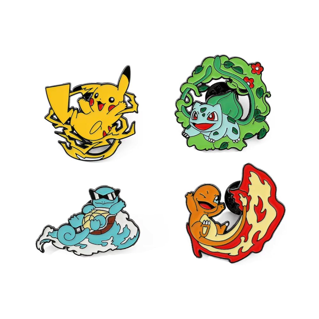 Set 4 Pines Pokemon pikachu squirtle bulbasaur charmander