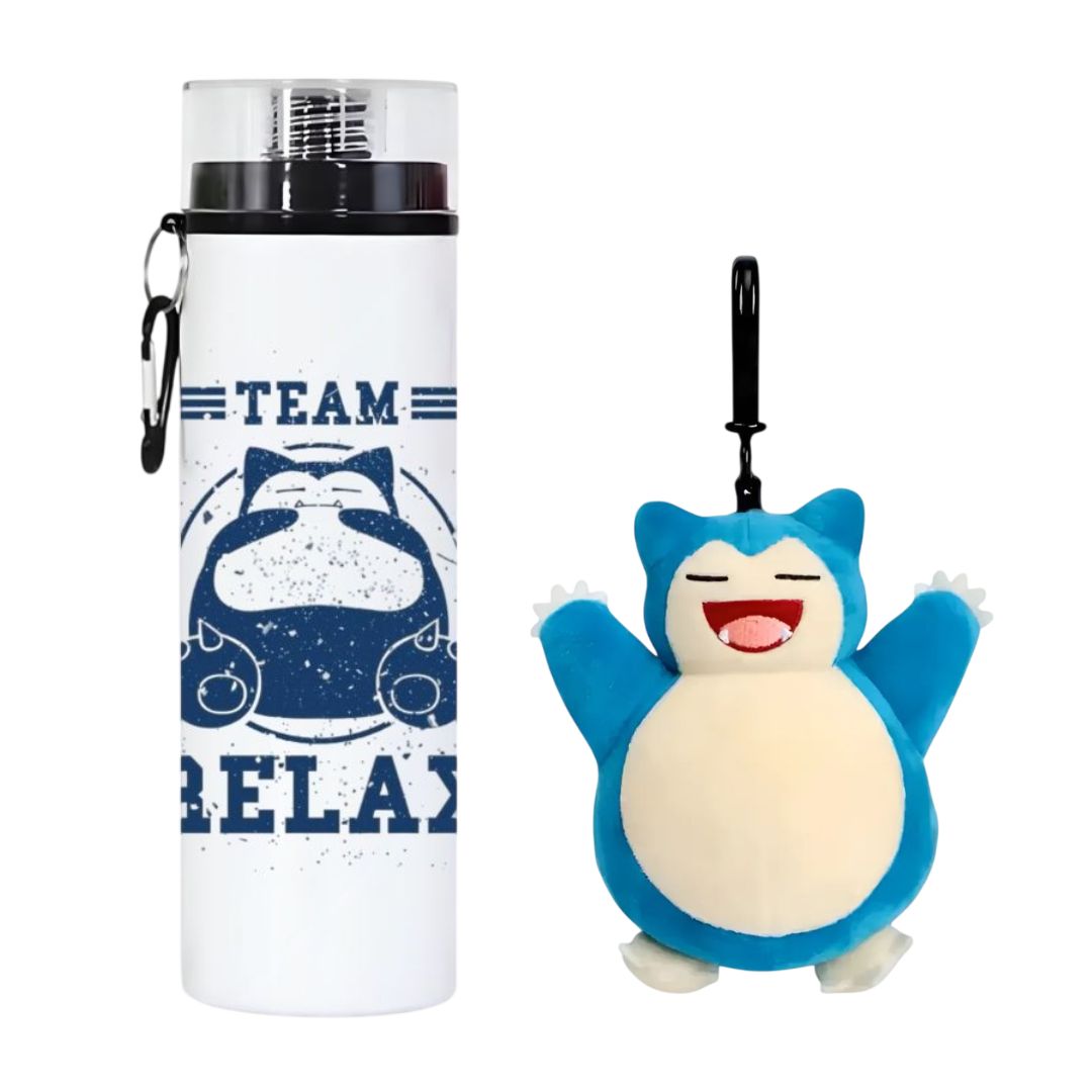 Promoción Snorlax peluche colgante más botella